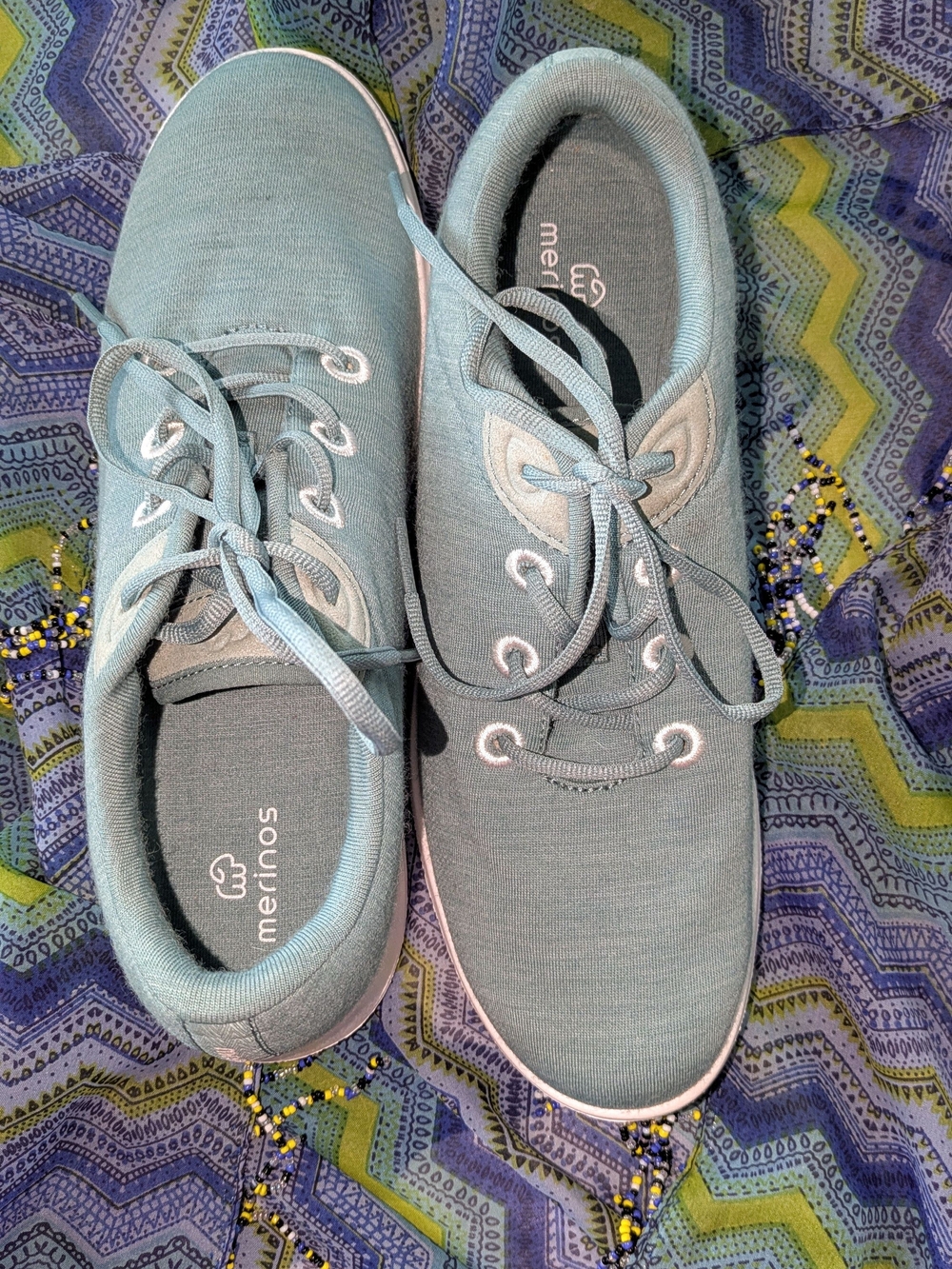 Merinos Women's Teal  Lace-Up Casual Sneakers.